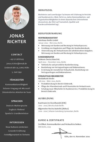 Lebenslauf Arbeitssuchend Tabellarische Word Vorlage