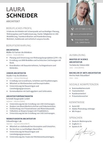 Lebenslauf Architekt Tabellarische Word Vorlage