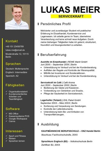 lebenslauf für minijob word vorlage