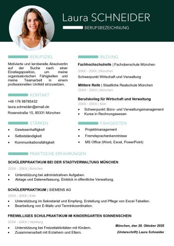 lebenslauf ohne berufserfahrung word vorlage