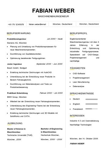 Lebenslauf ohne Bild Tabellarische Word Vorlage