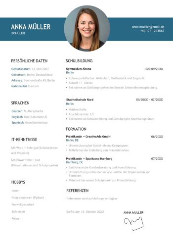 Lebenslauf Vorlage Schüler Tabellarische Word Vorlage